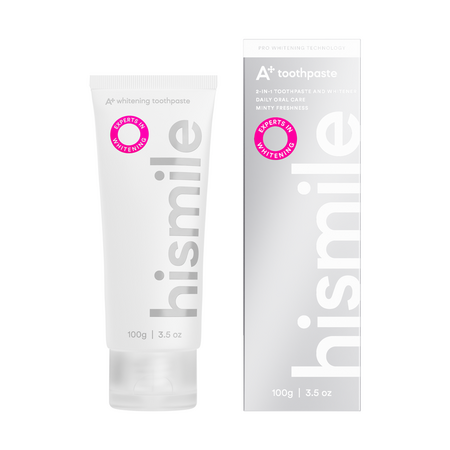 Pasta de dinti pentru albire cu aroma de menta A+ Whitening, 100 g, Hismile