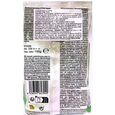 Mini biscuiti bio cu cacao, Minecarft, 100 g, Tasty and Unique 717424