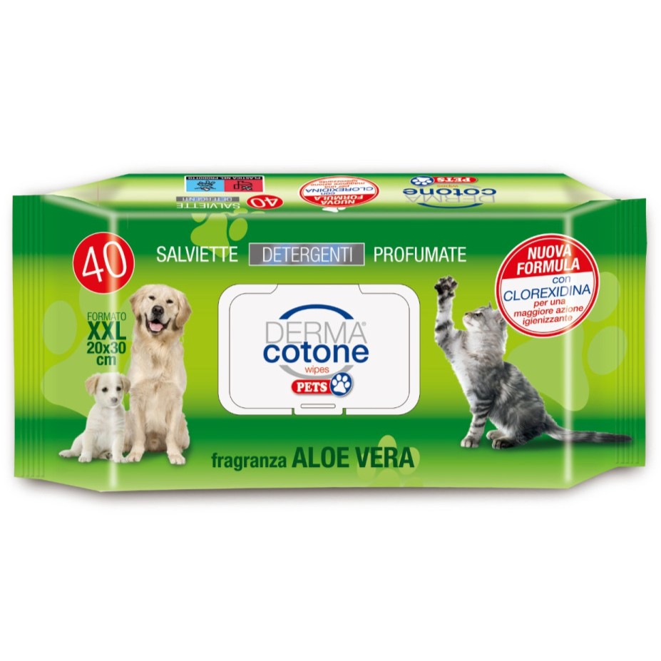 Servetelele umede cu Aloe Vera si Clorexidina XXL, 40 bucati, Dermacotone