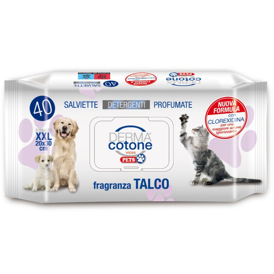 Servetelele umede cu Talc si Clorexidina XXL, 40 bucati, Dermacotone
