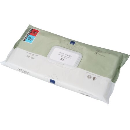 Servetele umede pentru igiena personala cu capac din plastic, 30 × 30 cm, 50 bucati, Abena 717826