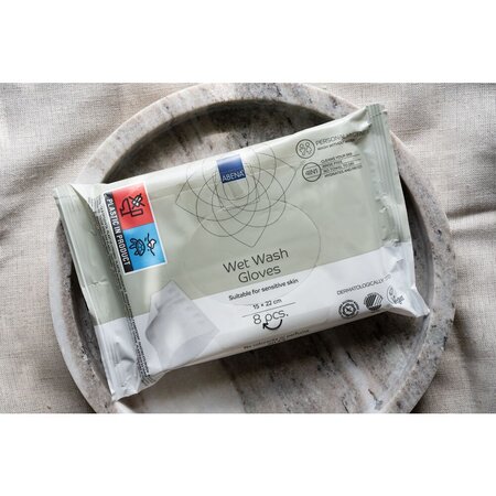 Manusi umede pentru spalarea corpului, 22 x 15 cm, 8 bucati, Abena 717849