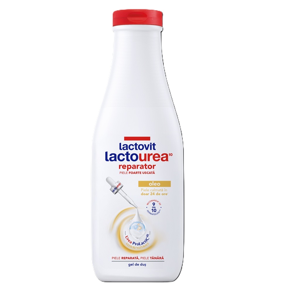 Gel de dus reparator Oleo Lactourea, 600 ml, Lactovit