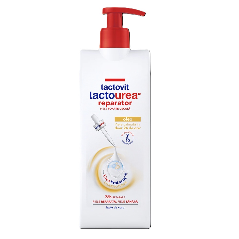 Lapte de corp reparator Oleo Lactourea, 400 ml, Lactovit
