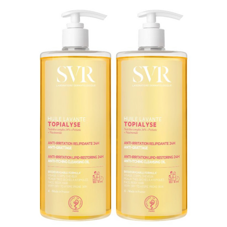 Pachet ulei lavant pentru piele uscata si sensibila Topialyse, 2x1000 ml, Svr