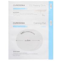 Set Stick exfoliant 1 bucata + Dischete calmante si hidratante Calming Pads 2 bucati O2 Calming Care Kit, Curesona