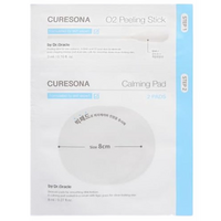 Set Stick exfoliant 1 bucata + Dischete calmante si hidratante Calming Pads 2 bucati O2 Calming Care Kit, Curesona