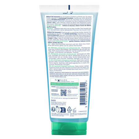 Gel spumant pentru ten mixt si gras Sebium, 200 ml, Bioderma 718288