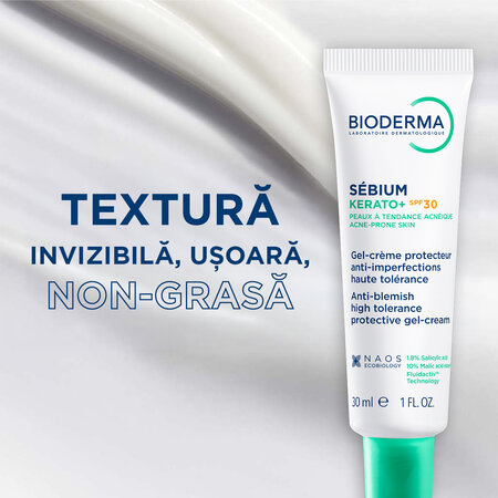 Crema anti-imperfectiuni cu SFP 30 Sebium Kerato+, 30 ml, Bioderma 718393
