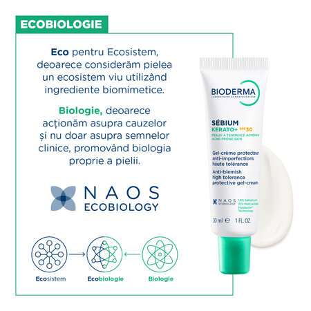Crema anti-imperfectiuni cu SFP 30 Sebium Kerato+, 30 ml, Bioderma 718392