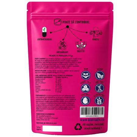 Merisoare pulbere, 125 g, Biovitalis 718437