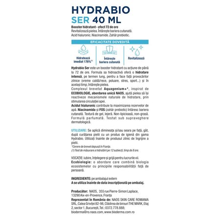 Ser hidratant Hydrabio, 40 ml, Bioderma 718456