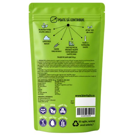 Agar Agar, 100 g, Biovitalis 718459