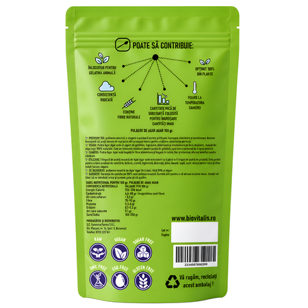 Agar Agar, 100 g, Biovitalis 718459