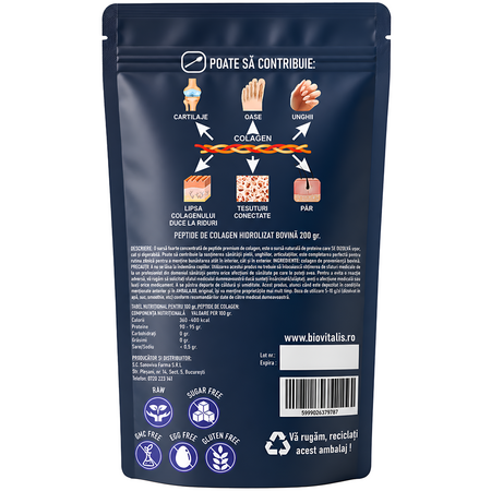 Peptide de colagen, 200 g, Biovitalis 718461