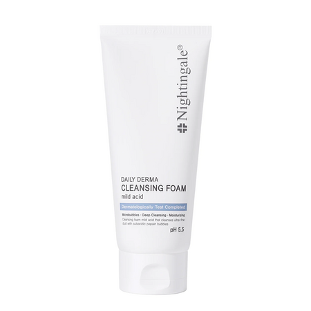 Spuma pentru curatarea tenului cu efect hidratant, pH 5.5, Daily Derma, 140 ml, Nightingale