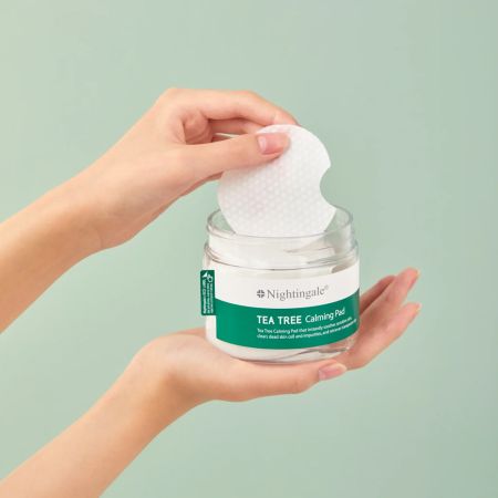 Dischete cu tea tree pentru curatare si calmarea tenului, Tea Tree Calming, 60 bucati, Nightingale 718629
