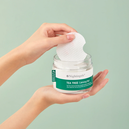 Dischete cu tea tree pentru curatare si calmarea tenului, Tea Tree Calming, 60 bucati, Nightingale 718629