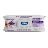 Servetele umede multisuprafete cu bicarbonat Lavanda, 100 bucati, Deep Fresh