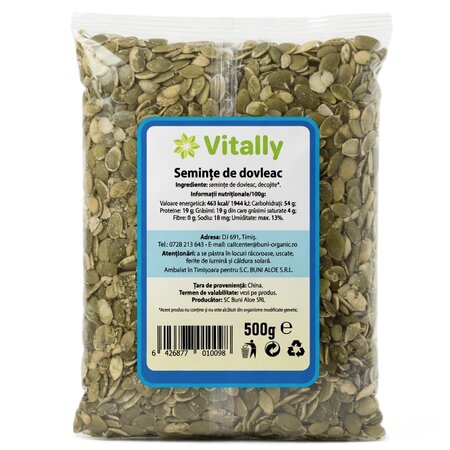 Seminte de dovleac decojite, 500 g, Vitally 719128