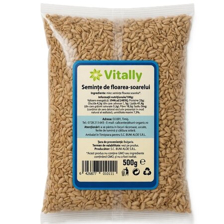 Seminte de floarea soarelui decojite, 500 g, Vitally 719150