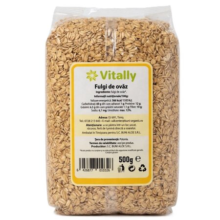 Fulgi de ovaz integrali, 500 g, Vitally 719181