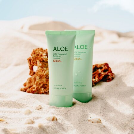 Crema solara cu CICA si Aloe Vera, SPF50+ PA++++, Waterproof, 100 ml, Holika Holika 719214