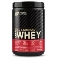 Pudra proteica din zer cu aroma de capsuni Whey Gold Standard, 310 g, Optimum Nutrition