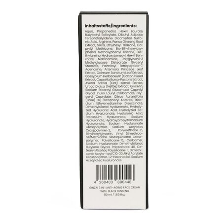 Crema anti aging 3 in 1 cu ginseng negru coreean si SPF 50+/PA+++ Solo Sunny, 50 ml, Ginzai 719316