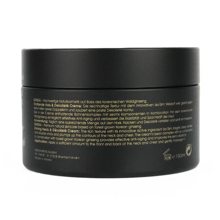 Crema pentru fermitatea gatului si decolteului cu ginseng negru coreean Gold, 100 ml, Ginzai 719402
