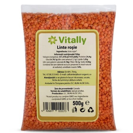Linte rosie, 500 g, Vitally 719423