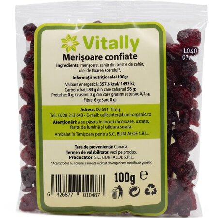 Merisoare confiate, 100 g, Vitally 719433