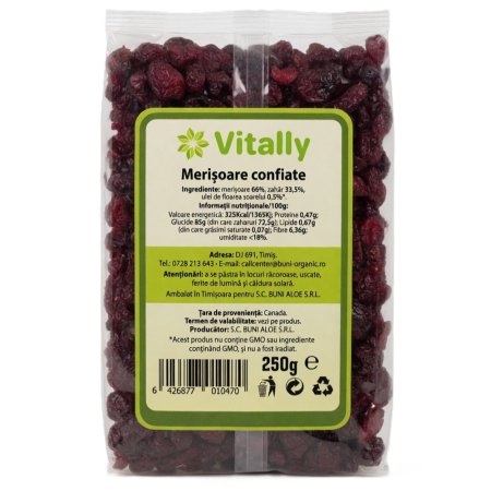 Merisoare confiate, 250 g, Vitally 719435