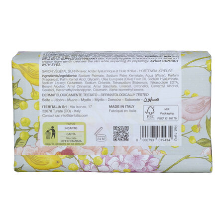 Sapun vegetal cu acid hialuronic si ulei de masline, Hortensie, 175 g, Iteritalia 719443