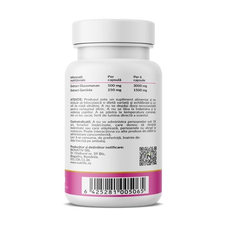 Reducerea senzatiei de foame, 60 capsule vegetale, Nutrific 719505