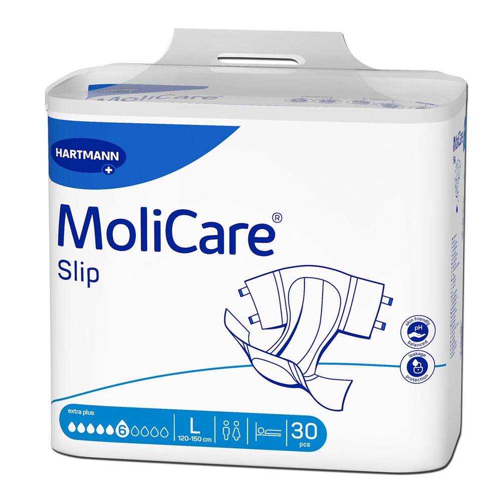 Scutece incontinenta severa adulti MoliCare Slip Extra Plus, marime L, 30 bucati, Hartmann