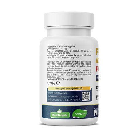 Propolis activat Forte cu Bioperina, 30 capsule, Nutrific 719536