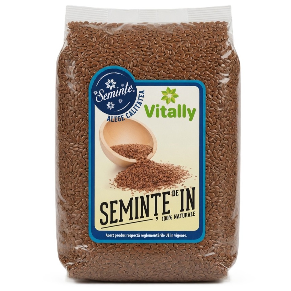 Seminte de in brun, 500 g, Vitally