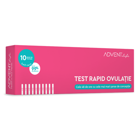 Test rapid de ovulatie, 10 benzi, Advent Life