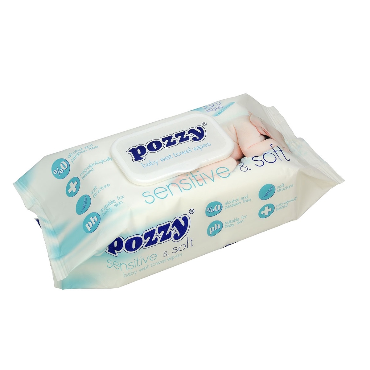 Servetele umede, Sensitive & Soft, 100 bucati, Pozzy