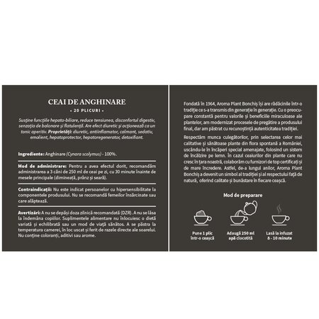 Ceai de anghinare, 20 plicuri, Aroma Plant 719960