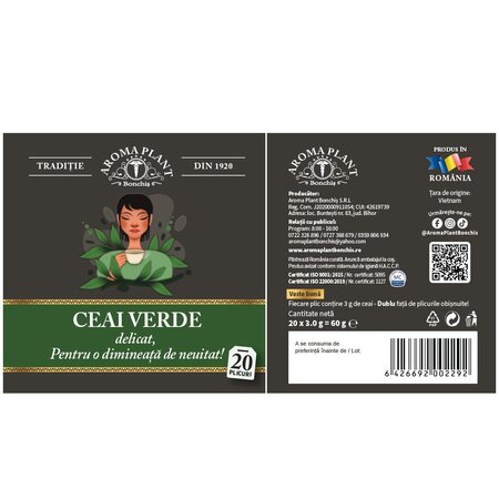 Ceai verde, 20 plicuri, Aroma Plant 719987