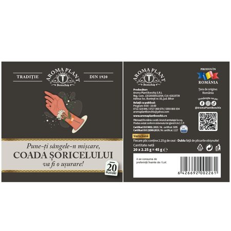 Ceai coada soricelului, 20 plicuri, Aroma Plant 720038