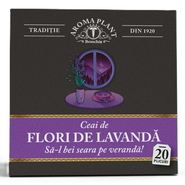 Ceai flori de lavanda, 20 plicuri, Aroma Plant