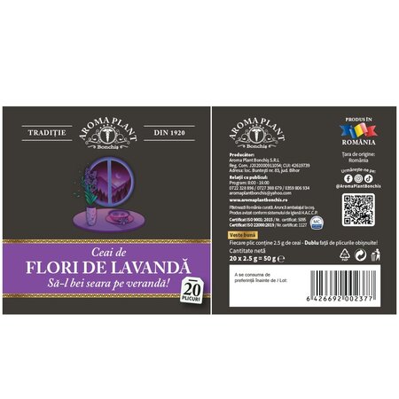 Ceai flori de lavanda, 20 plicuri, Aroma Plant 720071