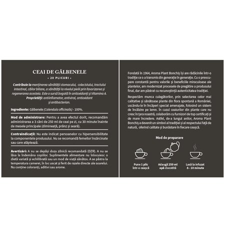 Ceai de galbenele, 20 plicuri, Aroma Plant 720080
