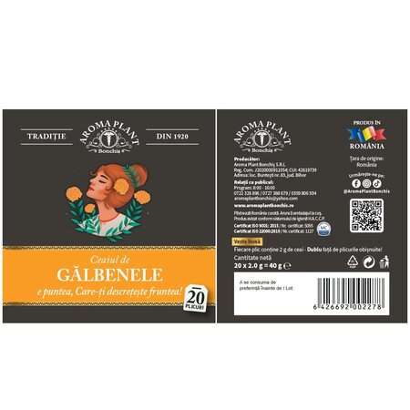 Ceai de galbenele, 20 plicuri, Aroma Plant 720079
