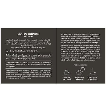 Ceai de ghimbir, 20 plicuri, Aroma Plant 720096