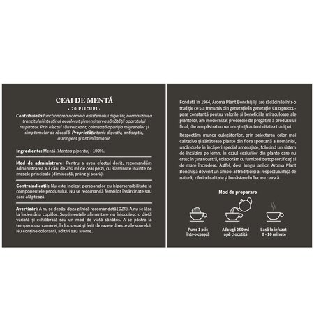 Ceai de menta, 20 plicuri, Aroma Plant 720104