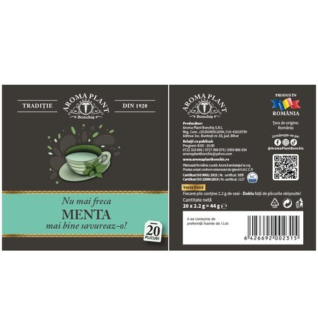 Ceai de menta, 20 plicuri, Aroma Plant 720103